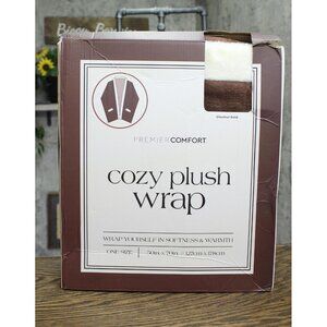 NWT Premier Comfort Womens Cozy Plush Printed Wrap Chestnut Brown One Size